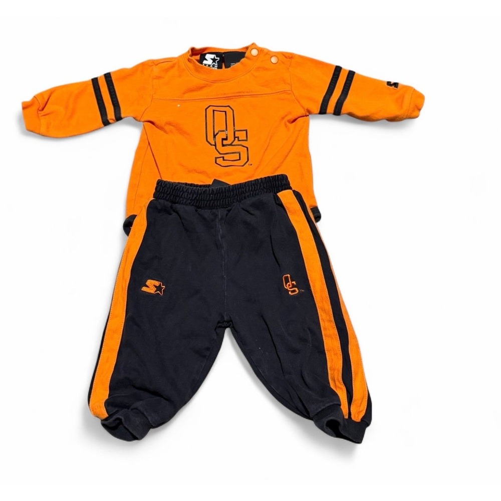 Vintage Starter Oklahoma State Cowboys Baby 3/6M 2 Piece Outfit OSU NCAA